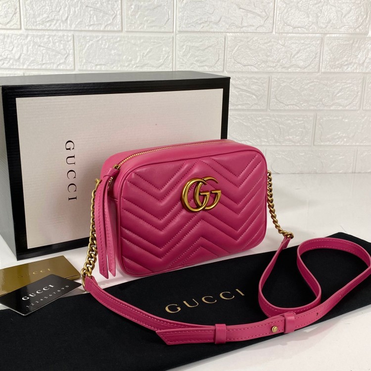 GUCCİ MARMONT MESSENGER BAG FUSYA